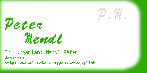 peter mendl business card