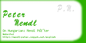 peter mendl business card